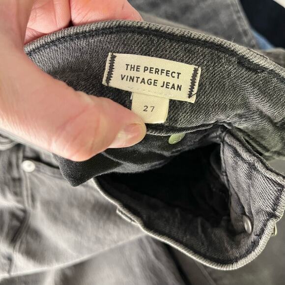 Madewell The Perfect Vintage Jean in Cosner Black Wash: Knee-Rip Edition Size 27 - Picture 3 of 8